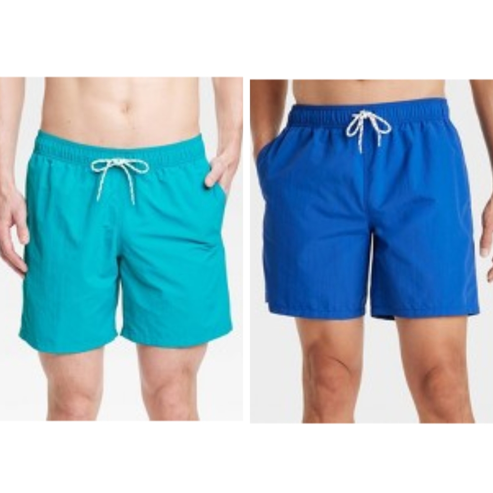 2 Pair - Men's Blue and Teal Swim Shorts L Bundle